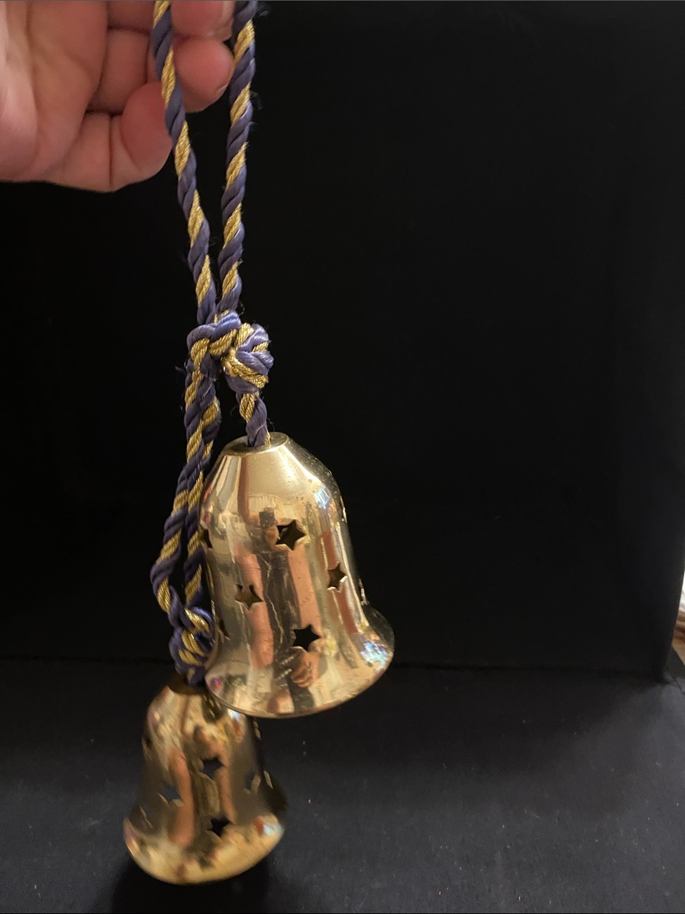 Vintage Celestial Brass Star cutout set of Bells - Picture 10 of 10